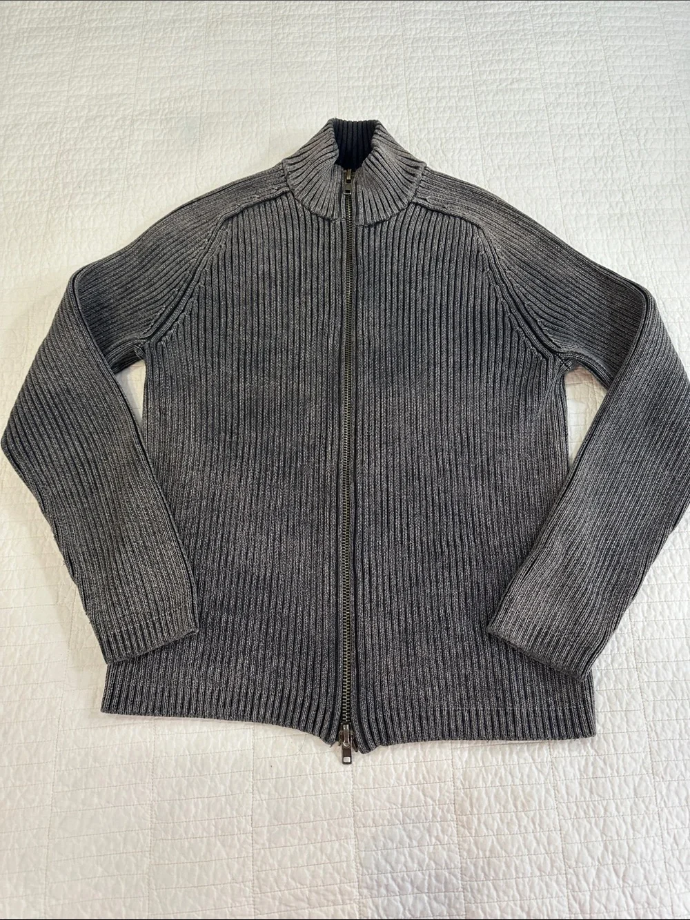 Express Mens Ribbed, Zip Up Sweater - Size M - EUC